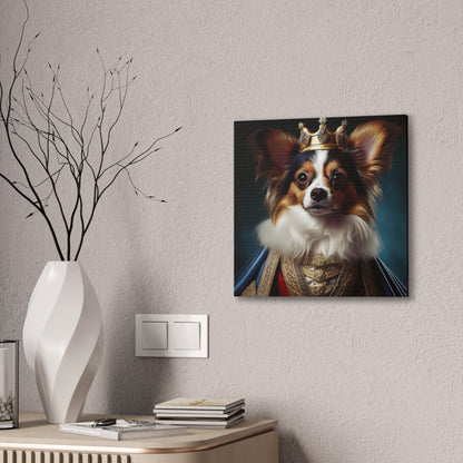 Papillon Pet Portrait Renaissance on Canvas, wall art, wall print, dog portrait, dog art