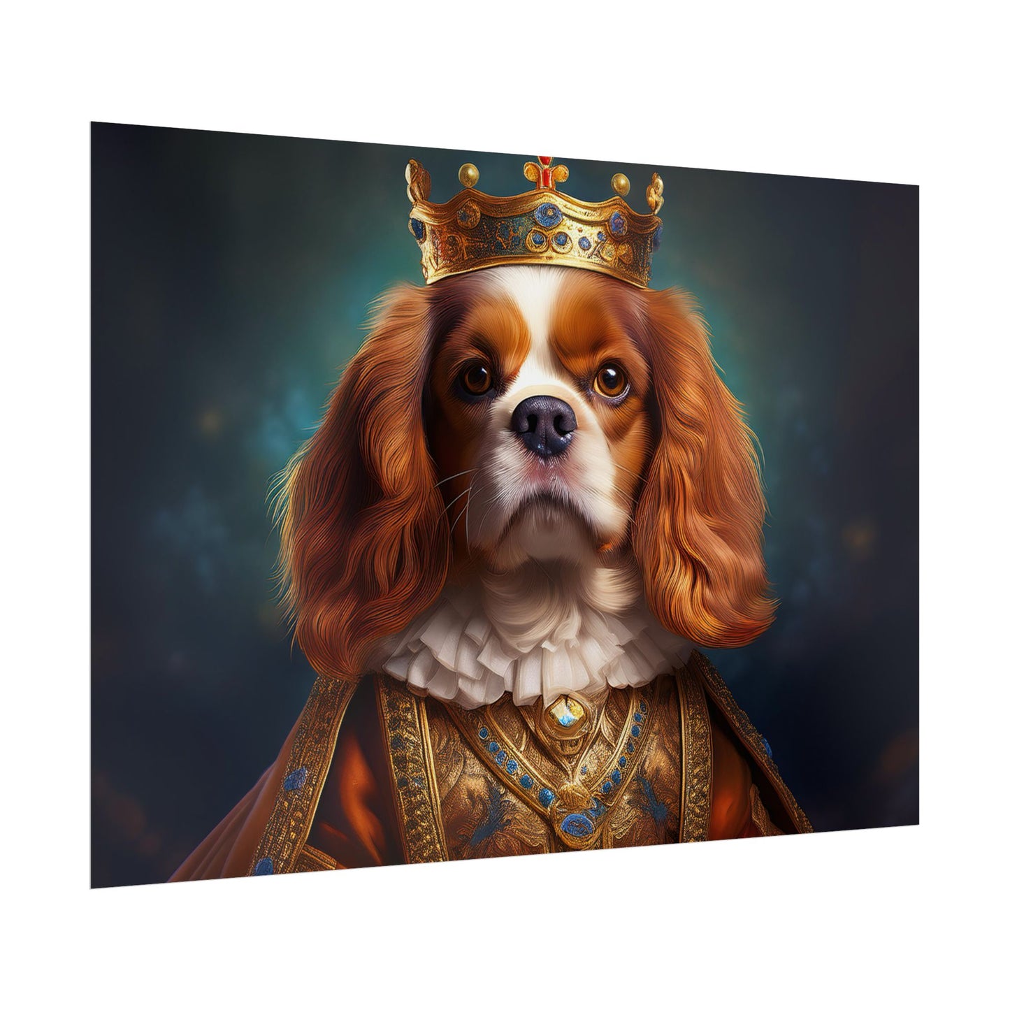 Cavalier King Charles Spaniel Art Pet Portrait Print, Renaissance, Wall Print, Wall Art