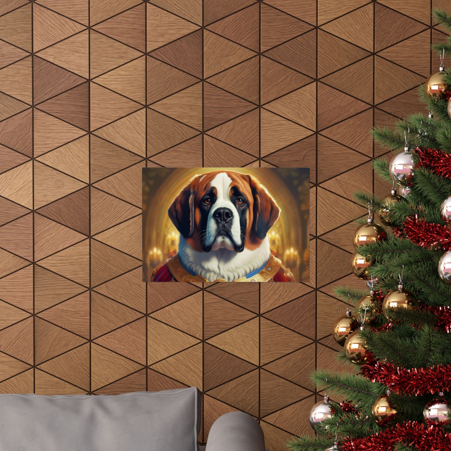 St Bernard Renaissance Pet Portrait Print | Unique Dog Art | Wall Art | Wall Print