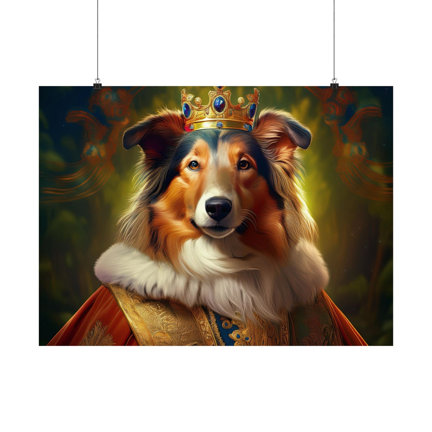 Collie Dog Renaissance Pet Portrait Print | Wall Art | Wall Print | Dog Art