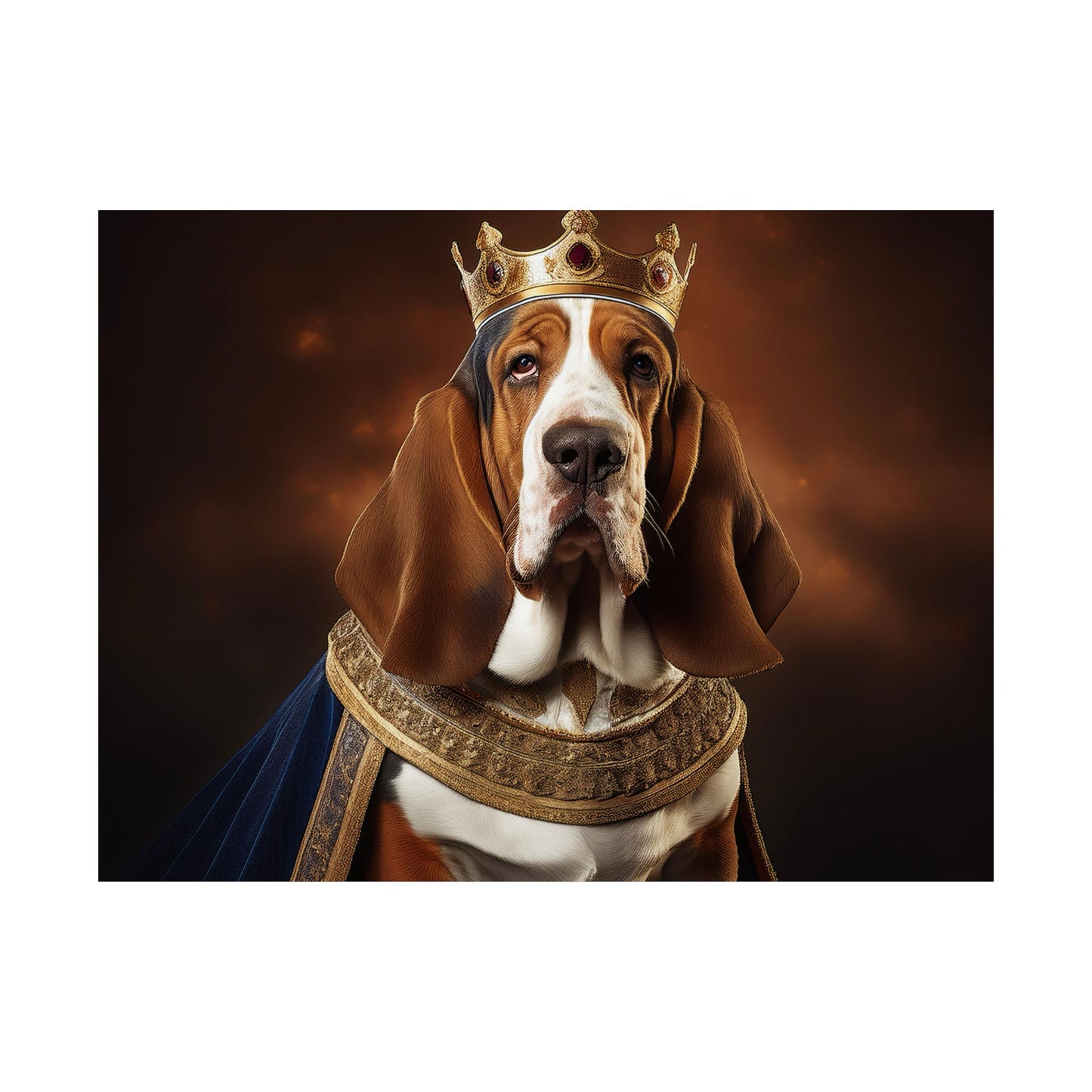 Bassett Hound Renaissance Dog Portrait Art Print, Wall Decor Gift, Animal Lover Home Decor, Dog Wall Art