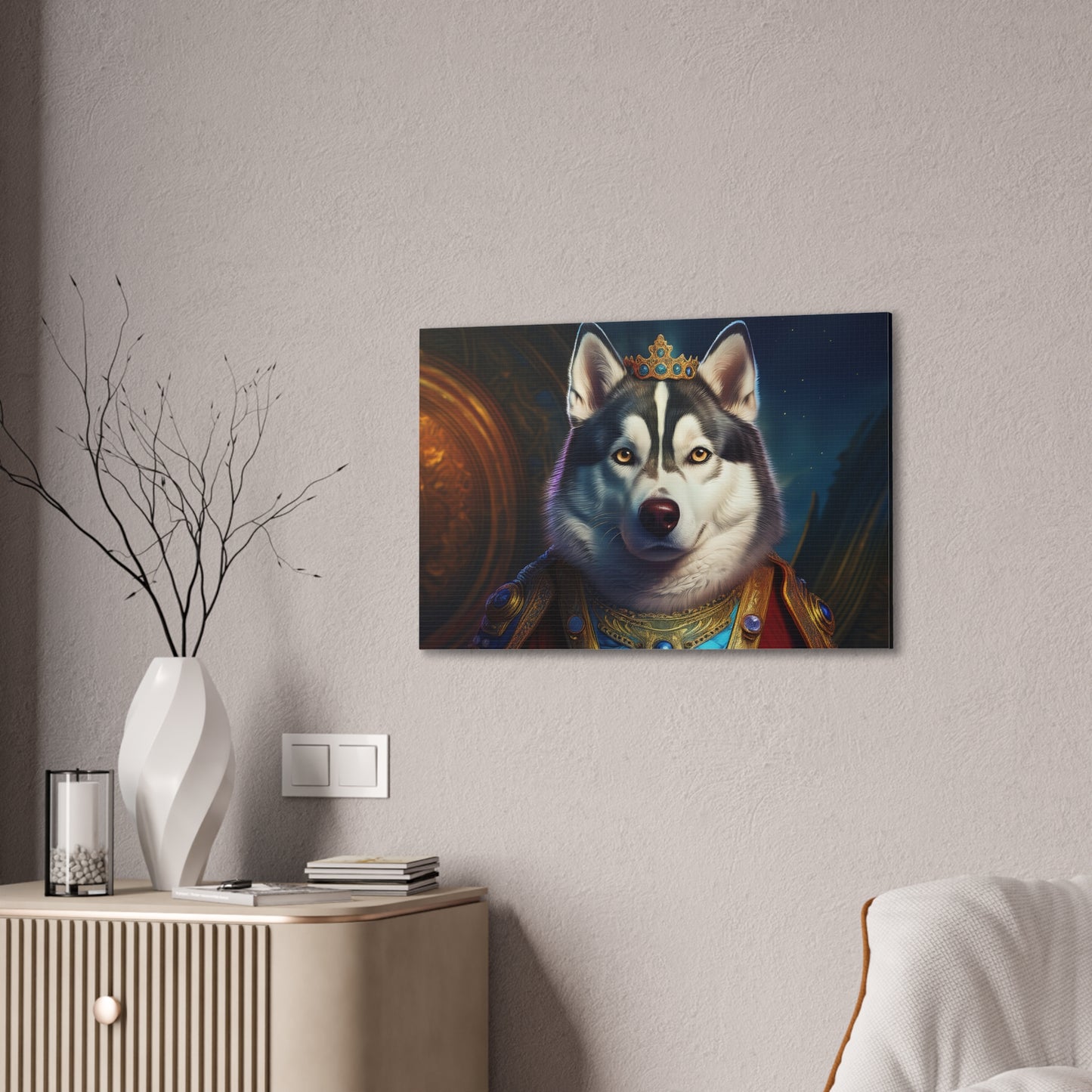 Siberian Husky Renaissance Pet Portrait on Canvas, wall art, wall print, dog portrait, dog art