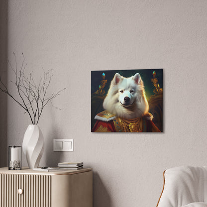 Regal Samoyed Canvas Art, Pet Wall Decor, Dog Portrait, Unique Home Decor, Animal Lover Gift, Noble Canine Wall Art