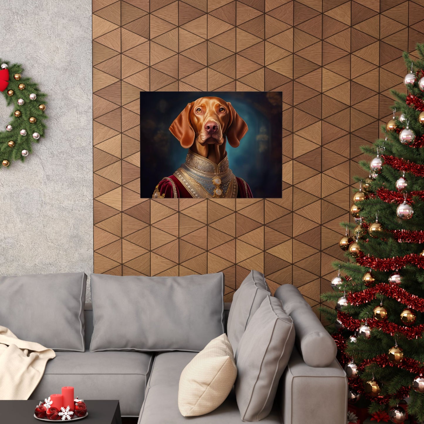 Vizsla Renaissance Pet Portrait Print,  Art Print, Wall Decor,  Animal Print, Dog Wall Art, Wall print, wall art, dog art