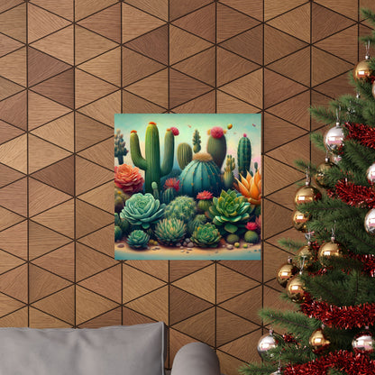 Abstract Cacti and Succulent Desert Garden Color Print | Wall Art | Wall Print