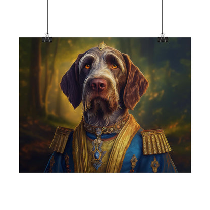 German Wirehaired Pointer Renaissance Pet Portrait Print, Pointer, Dog Lover Wall Art,  Dog Memorial Gift, wall art, wall print, dog print
