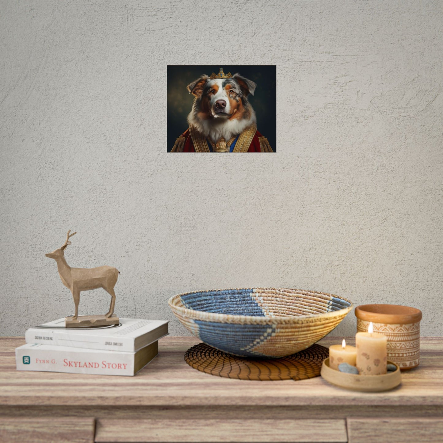 Australian Shepherd Dog Renaissance Pet Portrait Print | Wall Art | Wall Print