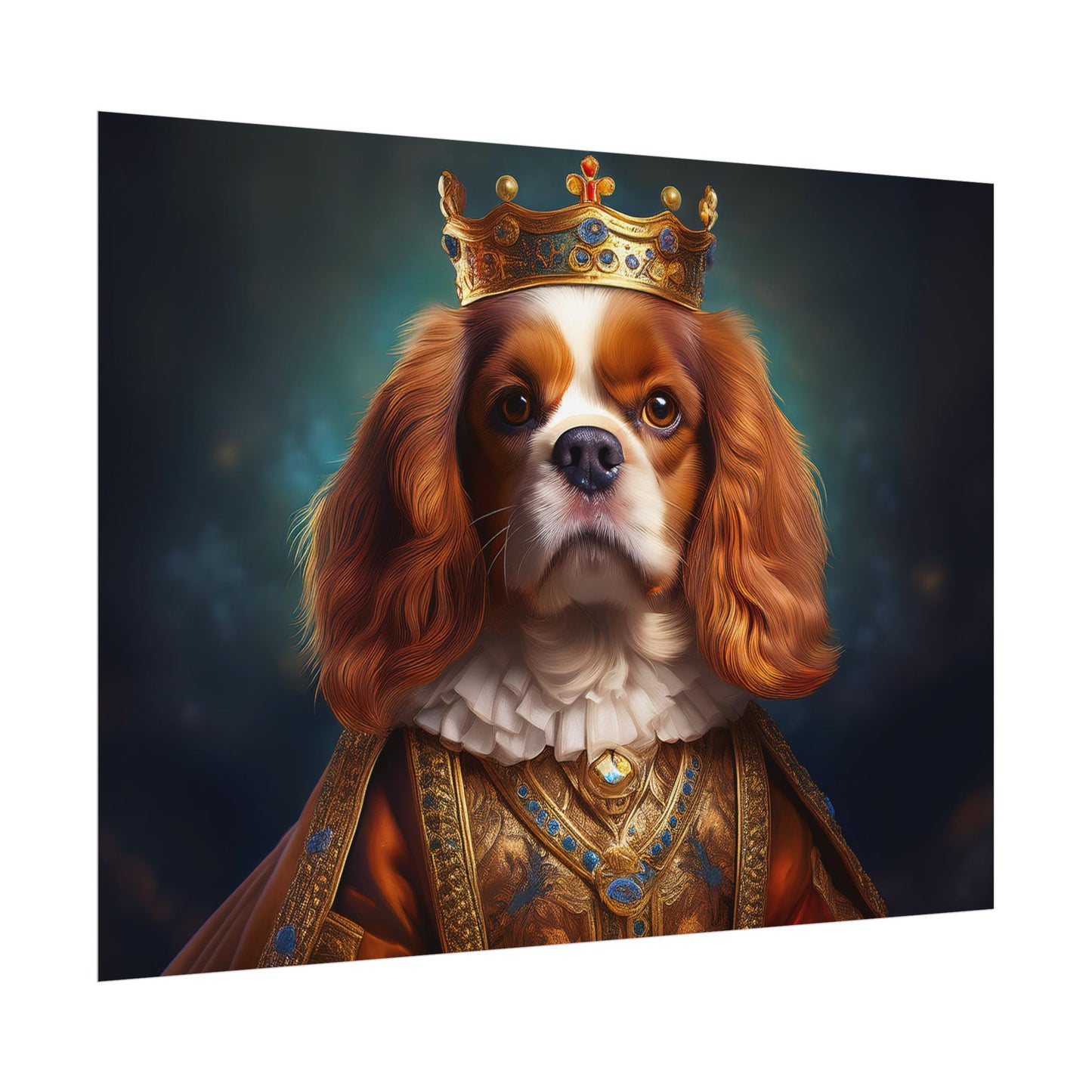Cavalier King Charles Spaniel Art Pet Portrait Print, Renaissance, Wall Print, Wall Art