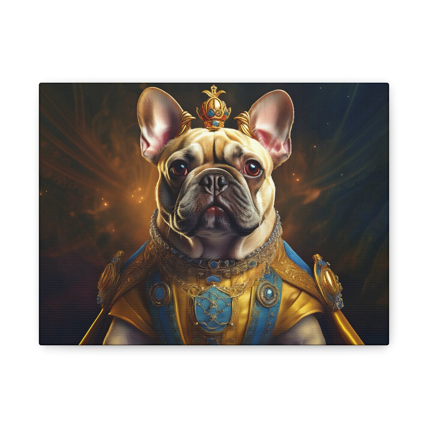 French Bulldog Renaissance Pet Portrait on Canvas | Wall Print | Wall Art | Dog Art
