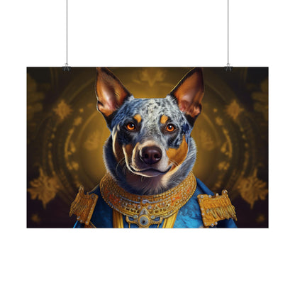 Australian Cattle Dog Renaissance Dog Portrait Wall Art | Art Print | Wall Decor Gift, Animal Lover Home Decor, Dog Wall Art
