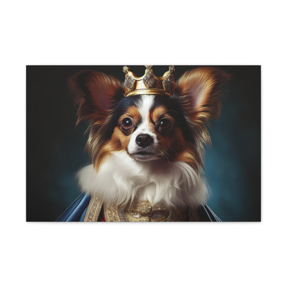 Papillon Pet Portrait Renaissance on Canvas, wall art, wall print, dog portrait, dog art