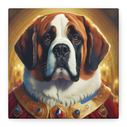 St Bernard Renaissance Portrait - Premium Canvas Wall Art, Dog Portrait, Unique Wall Print