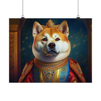 Akita Renaissance Dog Pet Portrait Art Print,  Dog Lover Wall Art, Animal Artwork, Canine Decor, Dog Memorial Gift