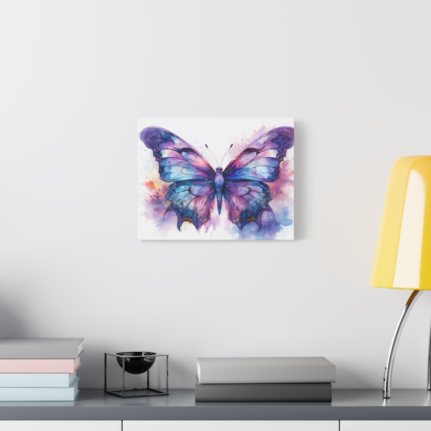 Blue & Purple Butterfly Alcohol Ink Canvas Art | Butterfly Decor | Wall Art | Wall Print
