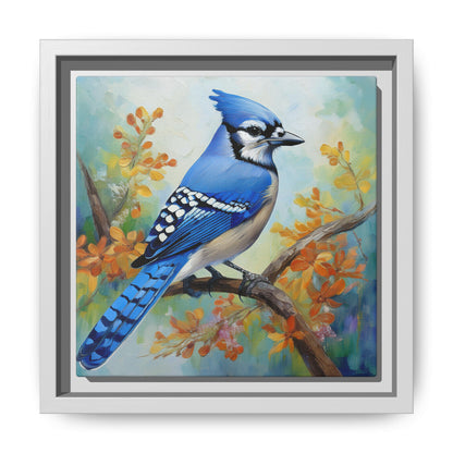 Blue Jay Bird Oil Painting Framed Canvas for Bird Lovers Home Decor, Indoor Wall Art, Wall Print, Bird Art, Living Room Wall Art