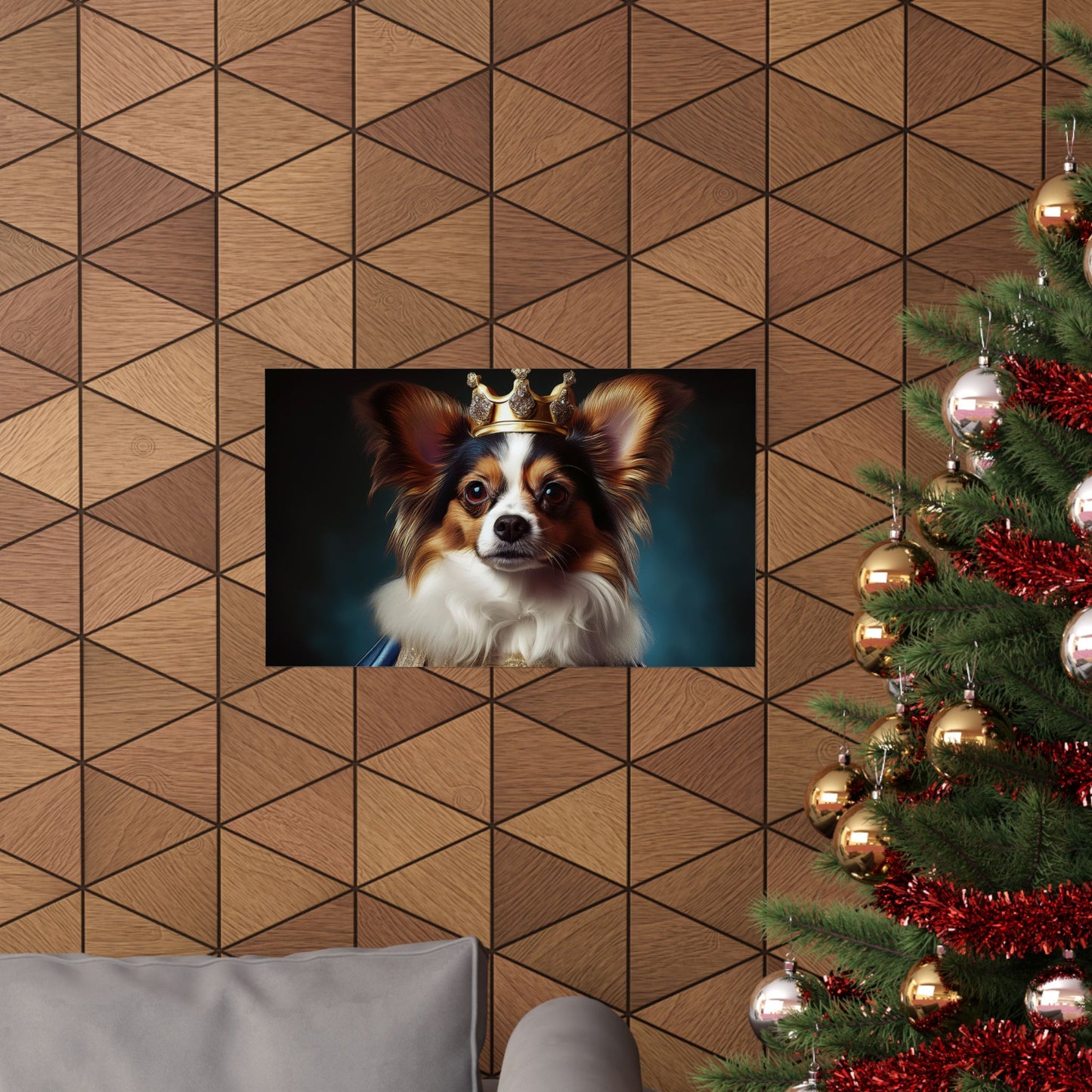 Papillon Renaissance Pet Portrait Print, Papillon Art Print, wall art, wall print