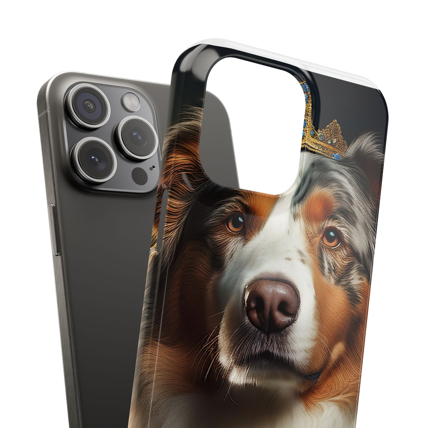 Australian Shepherd Renaissance Dog Portrait Slim Phone Case