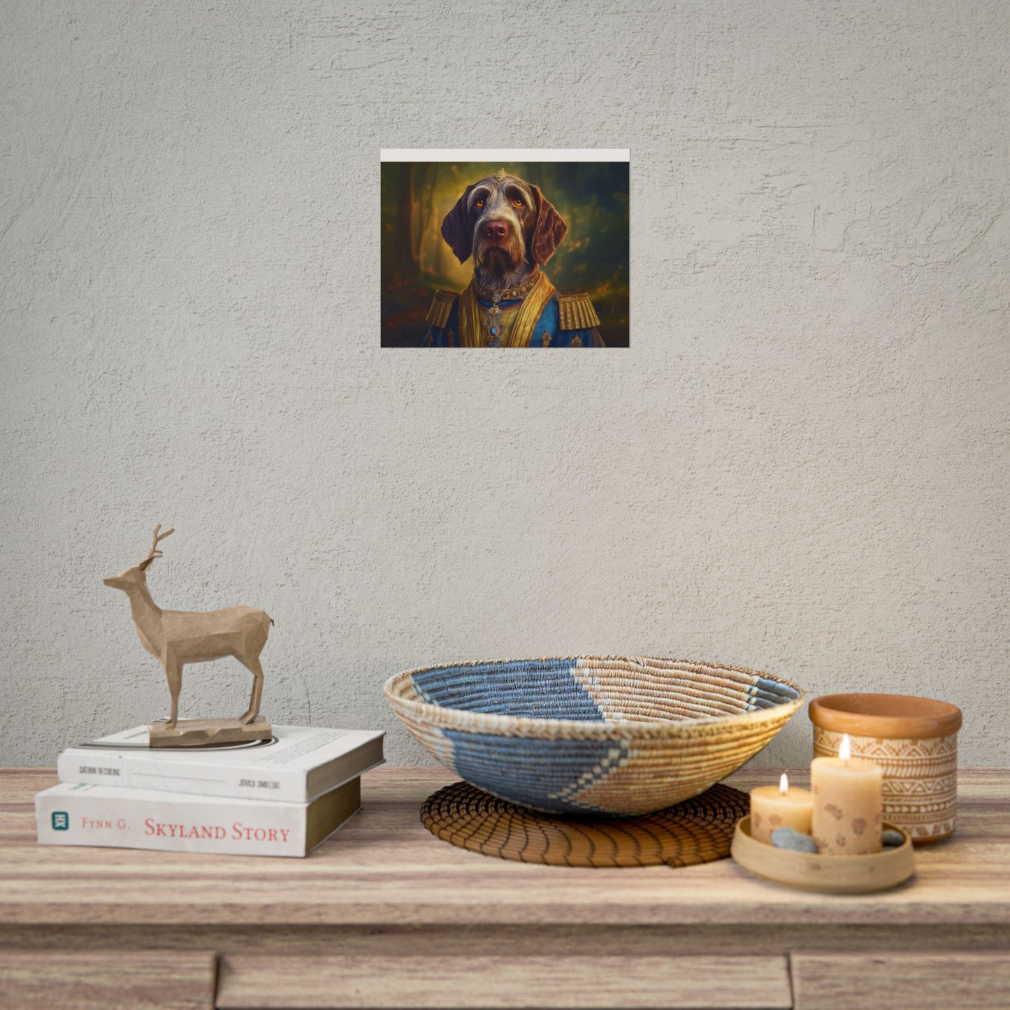 German Wirehaired Pointer Renaissance Pet Portrait Print, Pointer, Dog Lover Wall Art,  Dog Memorial Gift, wall art, wall print, dog print