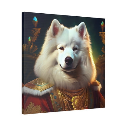 Regal Samoyed Canvas Art, Pet Wall Decor, Dog Portrait, Unique Home Decor, Animal Lover Gift, Noble Canine Wall Art