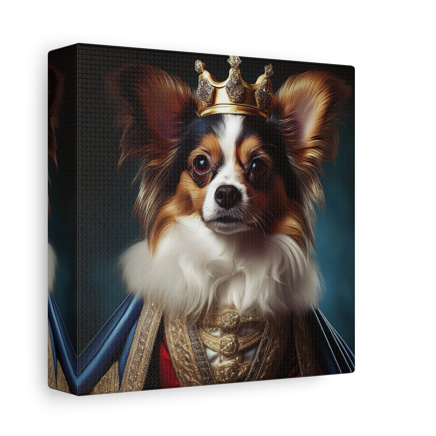 Papillon Pet Portrait Renaissance on Canvas, wall art, wall print, dog portrait, dog art