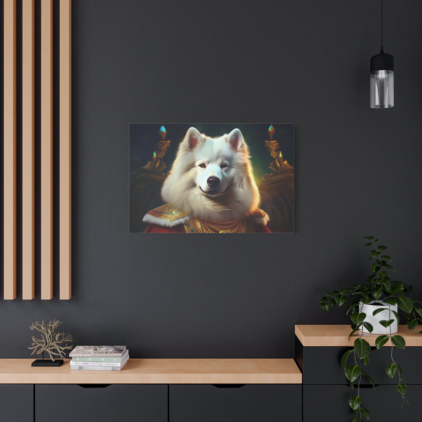 Samoyed Renaissance Pet Portrait on Canvas, wall art, wall print, dog portrait, dog art