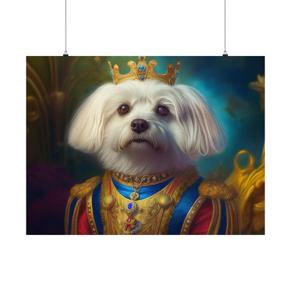 Maltese Renaissance Dog Portrait Wall Print | Art Print | Wall Decor | Dog Wall Art