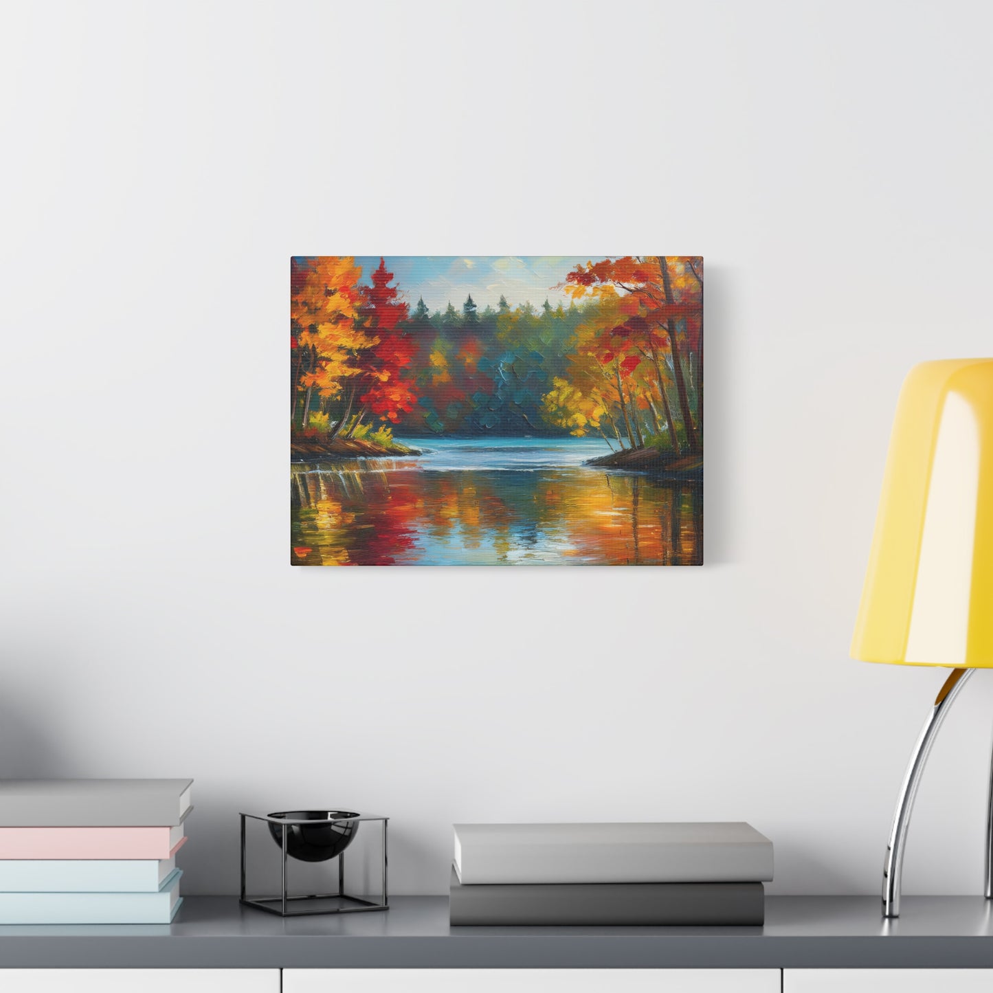 Fall Leaves on the Lake on Canvas | wall art |  wall print