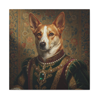 Norweigan Lundehunde Renaissance Pet Portrait Canvas Print, Dog Art Decor, Pet Lover Gift, Unique Wall Art, Animal Portrait