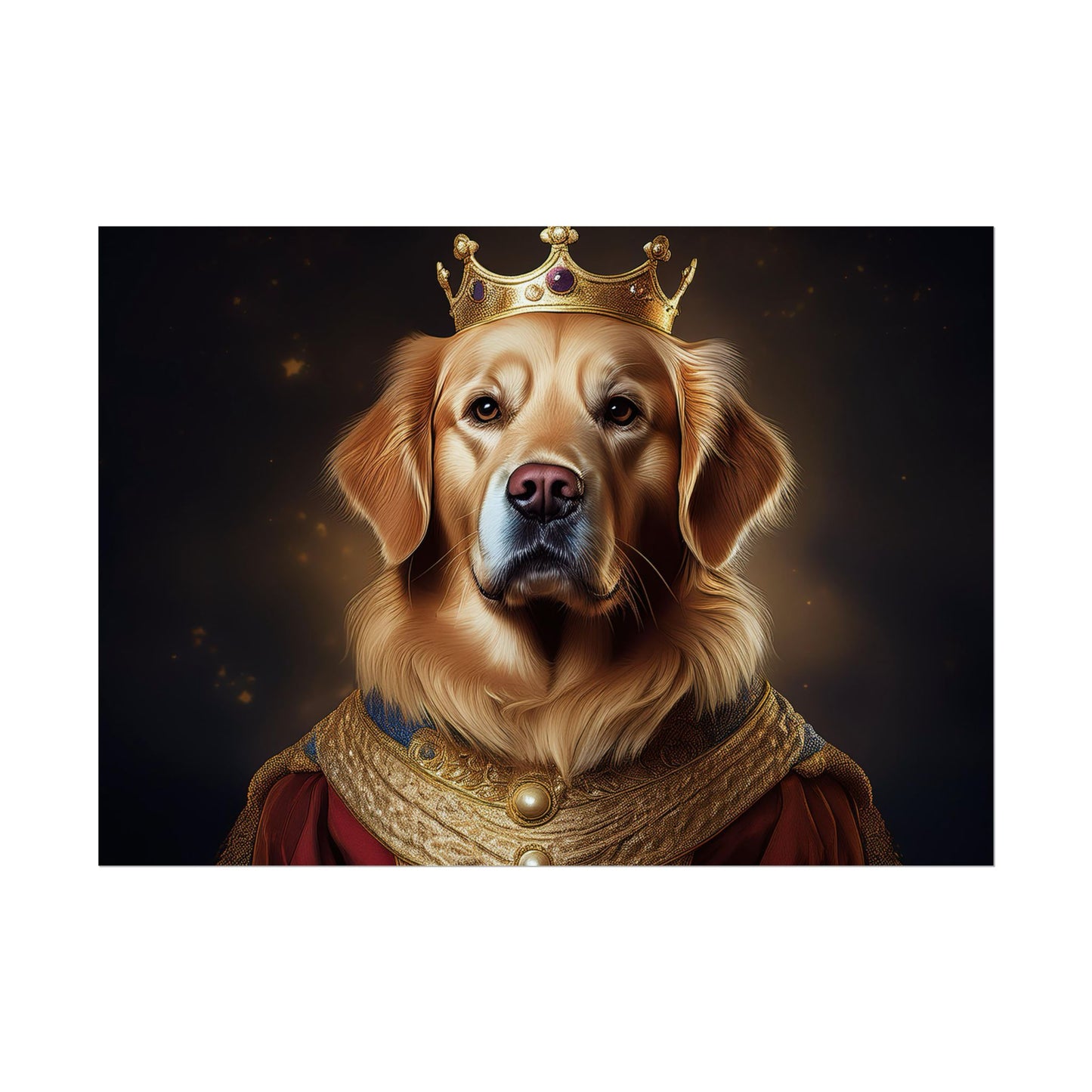 Golden Retriever Renaissance Dog Portrait  Art Print, Wall Decor Gift, Animal Lover Home Decor, Dog Wall Art