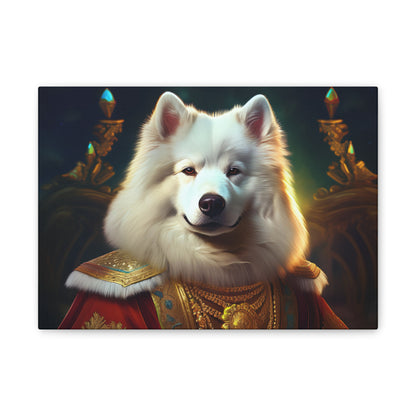 Regal Samoyed Canvas Art, Pet Wall Decor, Dog Portrait, Unique Home Decor, Animal Lover Gift, Noble Canine Wall Art