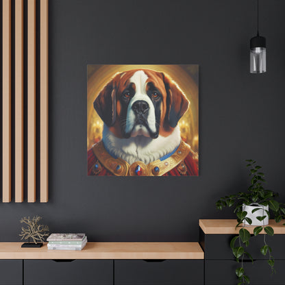 Regal Saint Bernard Renaissance Dog Portrait Canvas Art, Dog Lover Wall Décor, Pet Portrait, Home Decoration, Gift for Pet Owners, Animal Art