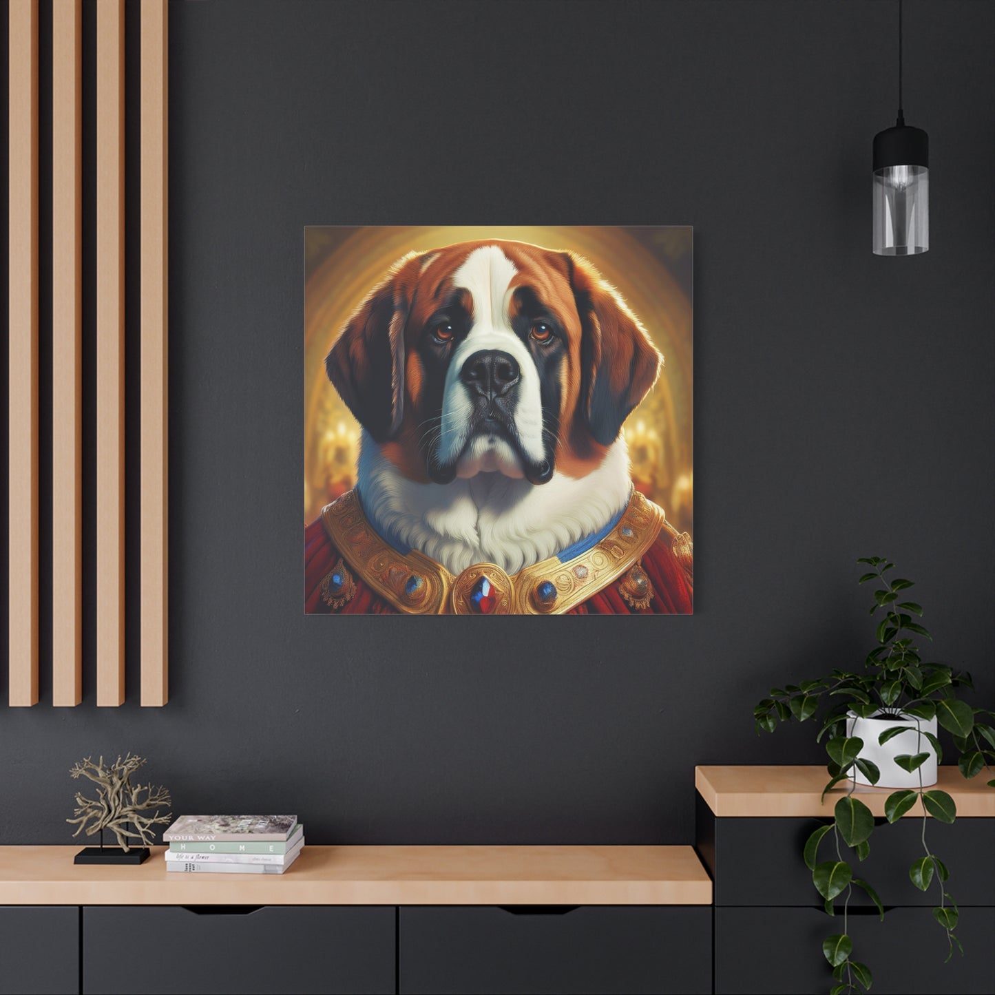 St Bernard Renaissance Portrait - Premium Canvas Wall Art, Dog Portrait, Unique Wall Print