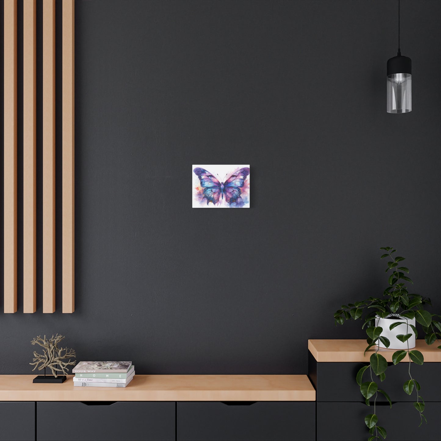 Blue & Purple Butterfly Alcohol Ink Canvas Art | Butterfly Decor | Wall Art | Wall Print