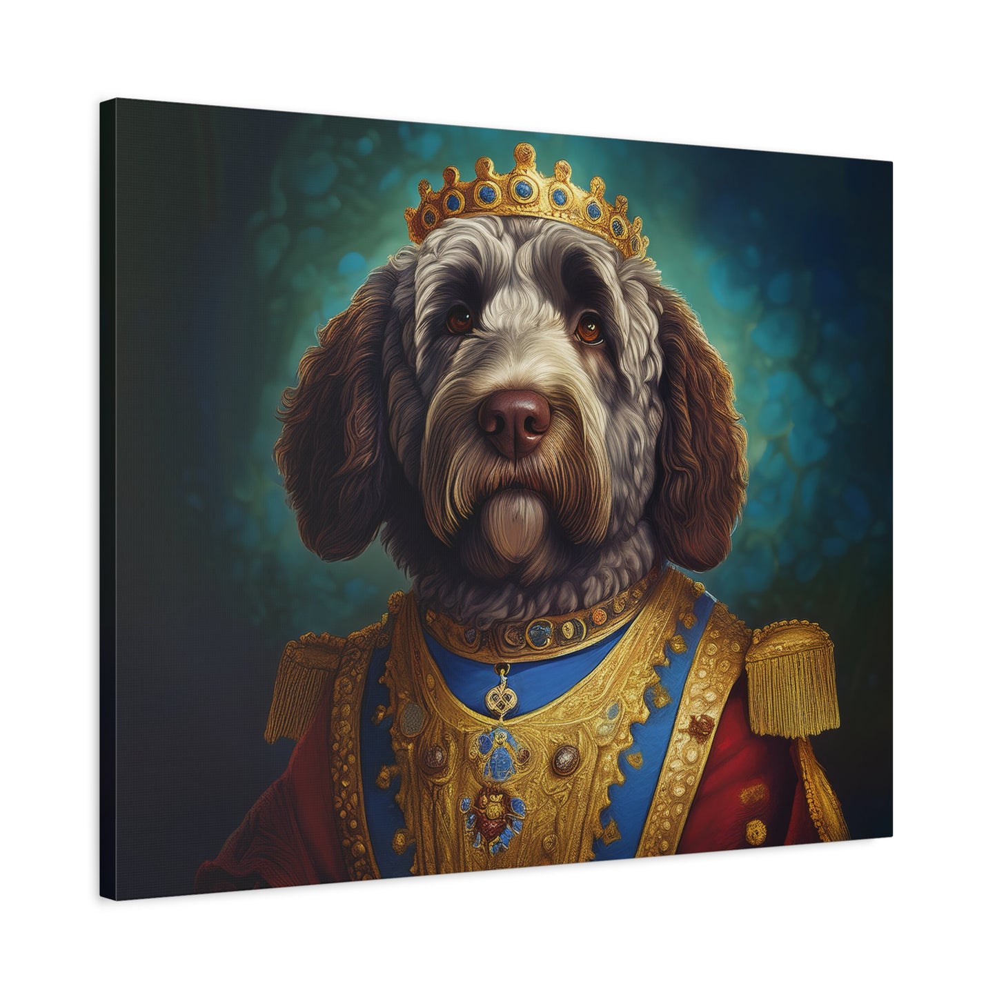 Portuguese Water Dog Renaissance Pet Portrait on Canvas | wall art | wall print