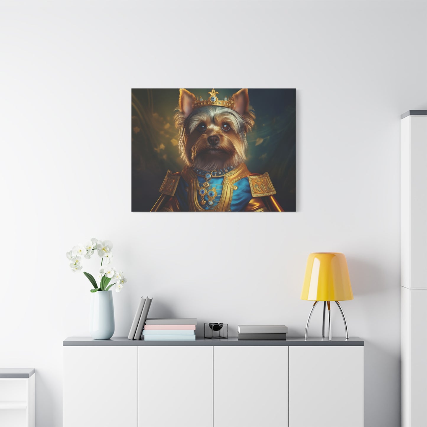 Yorkshire Terrier Renaissance Pet Portrait on Canvas | Wall Art | Wall Print | Dog Art
