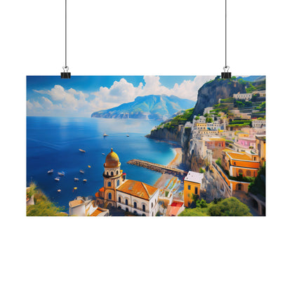 Amalfi Coast Italy Coastal Print | Style 3 | Wall Art | Wall Print