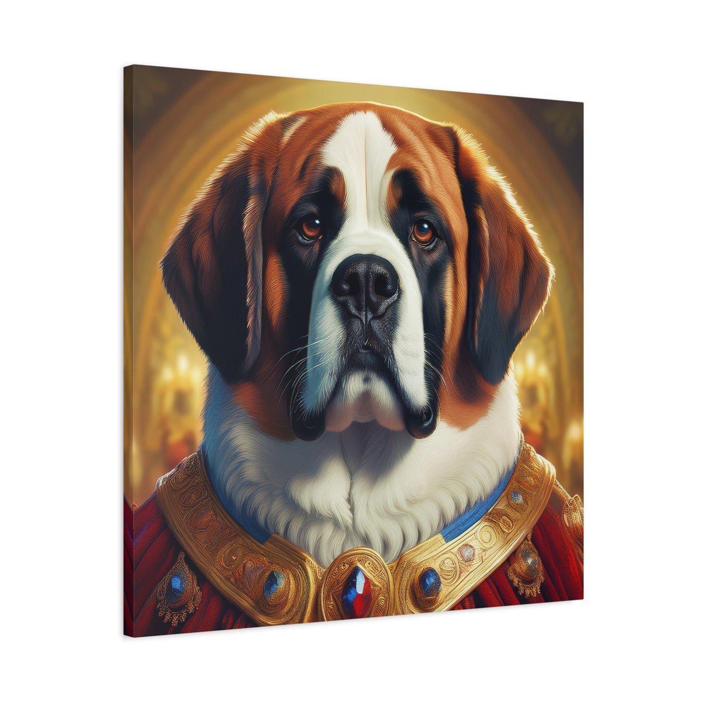 St Bernard Renaissance Portrait - Premium Canvas Wall Art, Dog Portrait, Unique Wall Print
