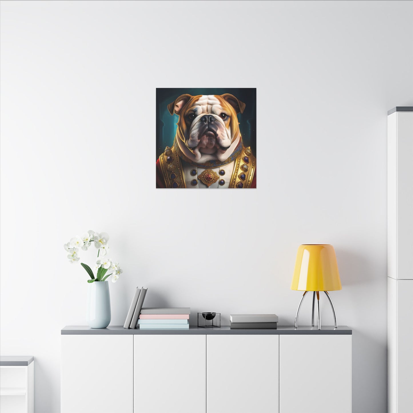 English Bulldog Pet Portrait Renaissance - Canvas, wall art, wall print, dog portrait, dog art