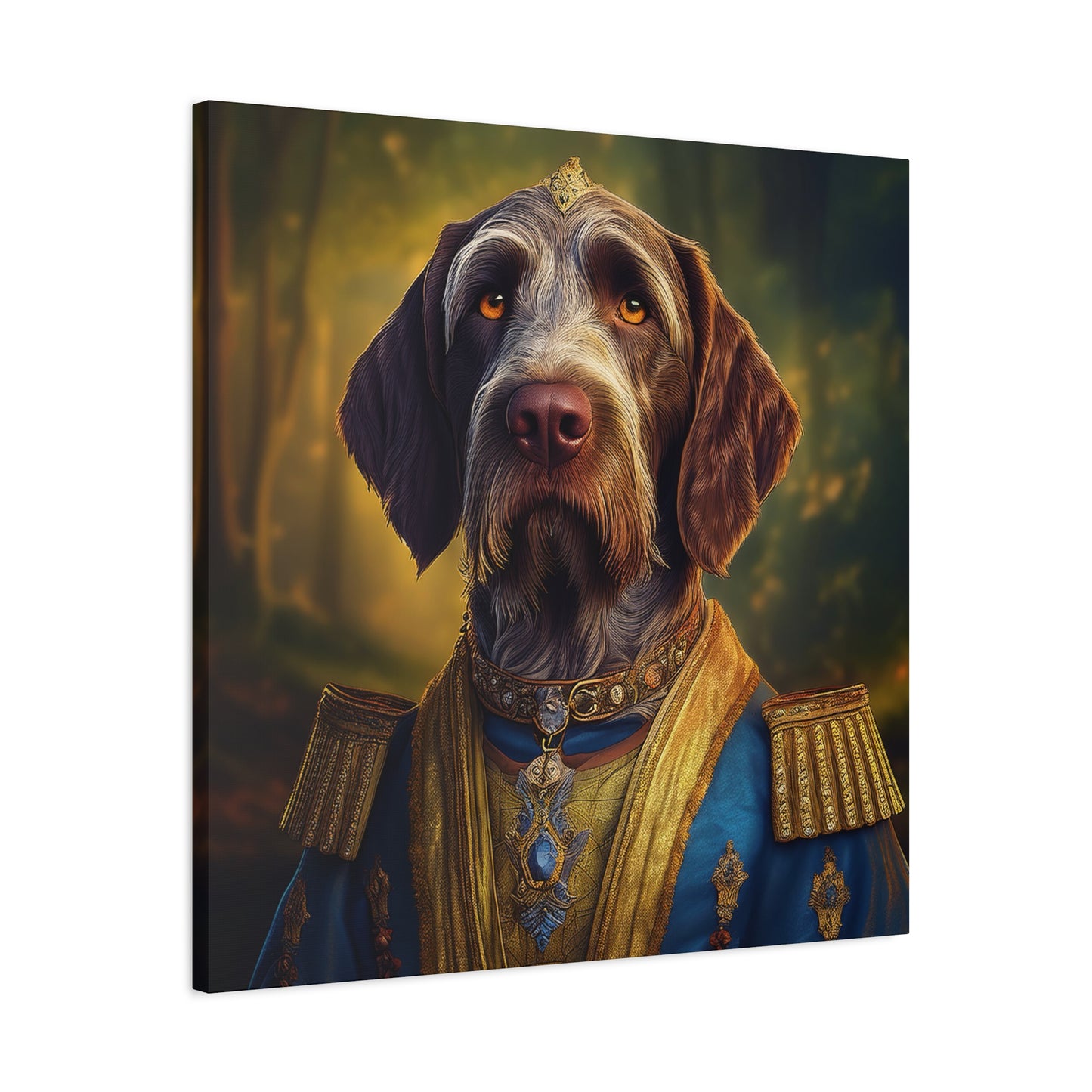 German Wirehaired Pointer Dog Pet Portrait Renaissance - Canvas, wall art, wall print, dog portrait, dog art
