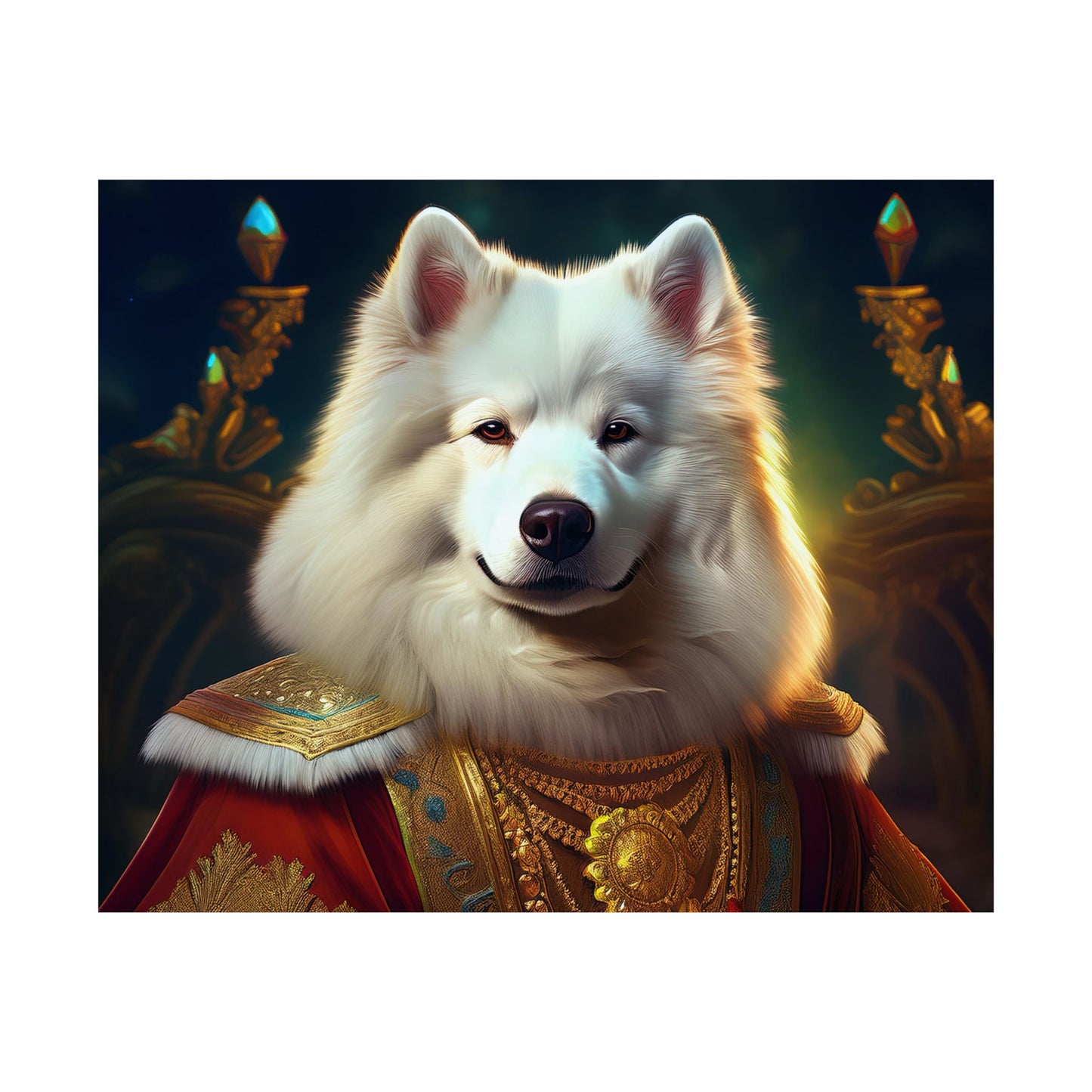 Samoyed Renaissance Pet Portrait Print, Dog Lover Wall Art, wall art, wall print