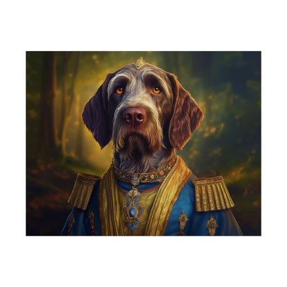 German Wirehaired Pointer Renaissance Pet Portrait Print, Pointer, Dog Lover Wall Art,  Dog Memorial Gift, wall art, wall print, dog print