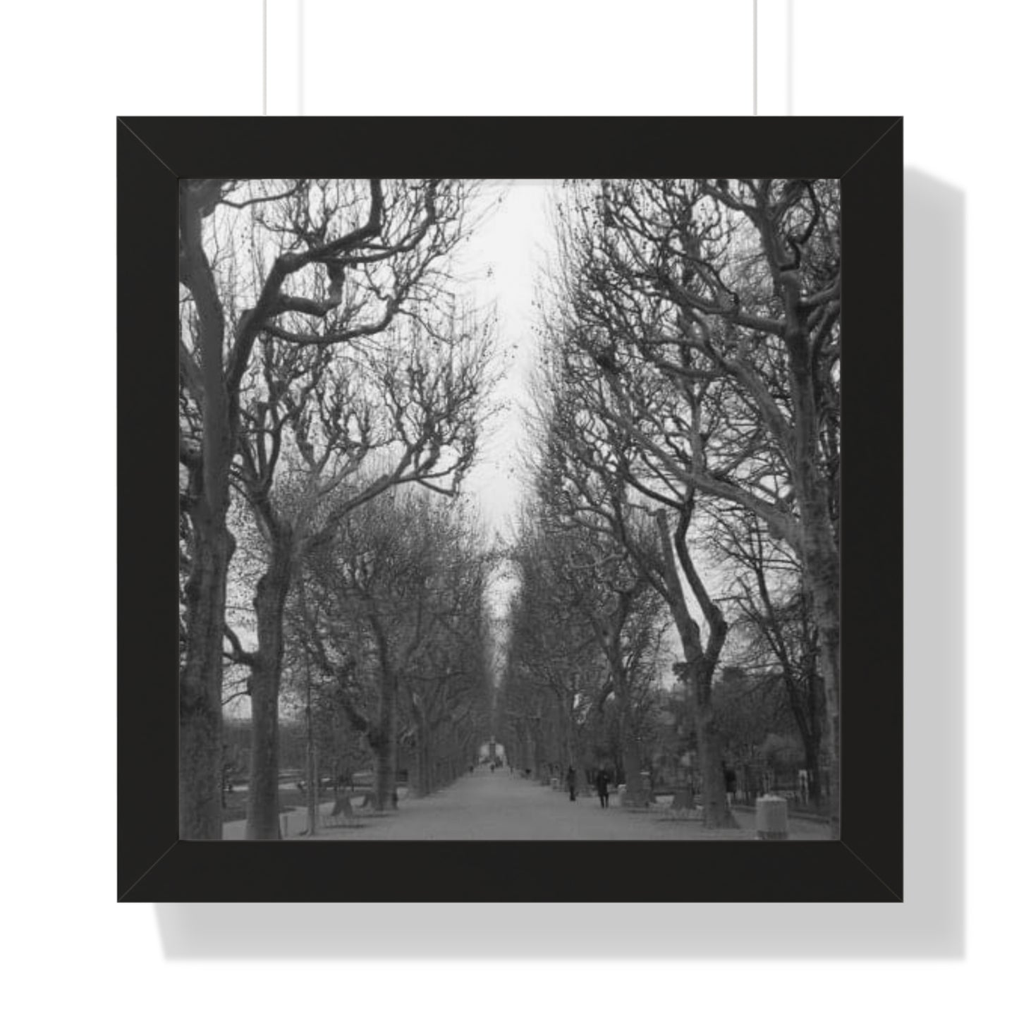Paris Pathway Black and White Wall Art | Framed Canvas Print | Wall Print