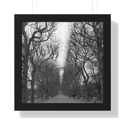 Paris Pathway Black and White Wall Art | Framed Canvas Print | Wall Print
