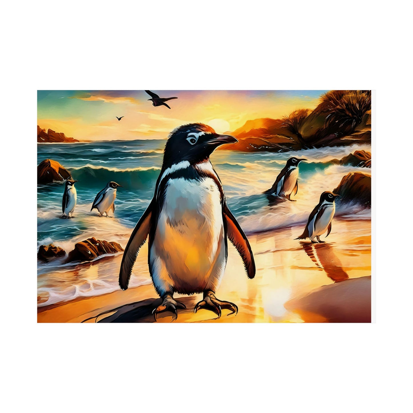 Phillip Island Little Penguins Australia Wall Art | Vibrant Wall Print | Unique Painting Print | Style 3 | Wall Art | Wall Print
