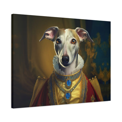 Whippet Renaissance Pet Portrait  Print - Canvas, wall art, wall print, dog portrait, dog art