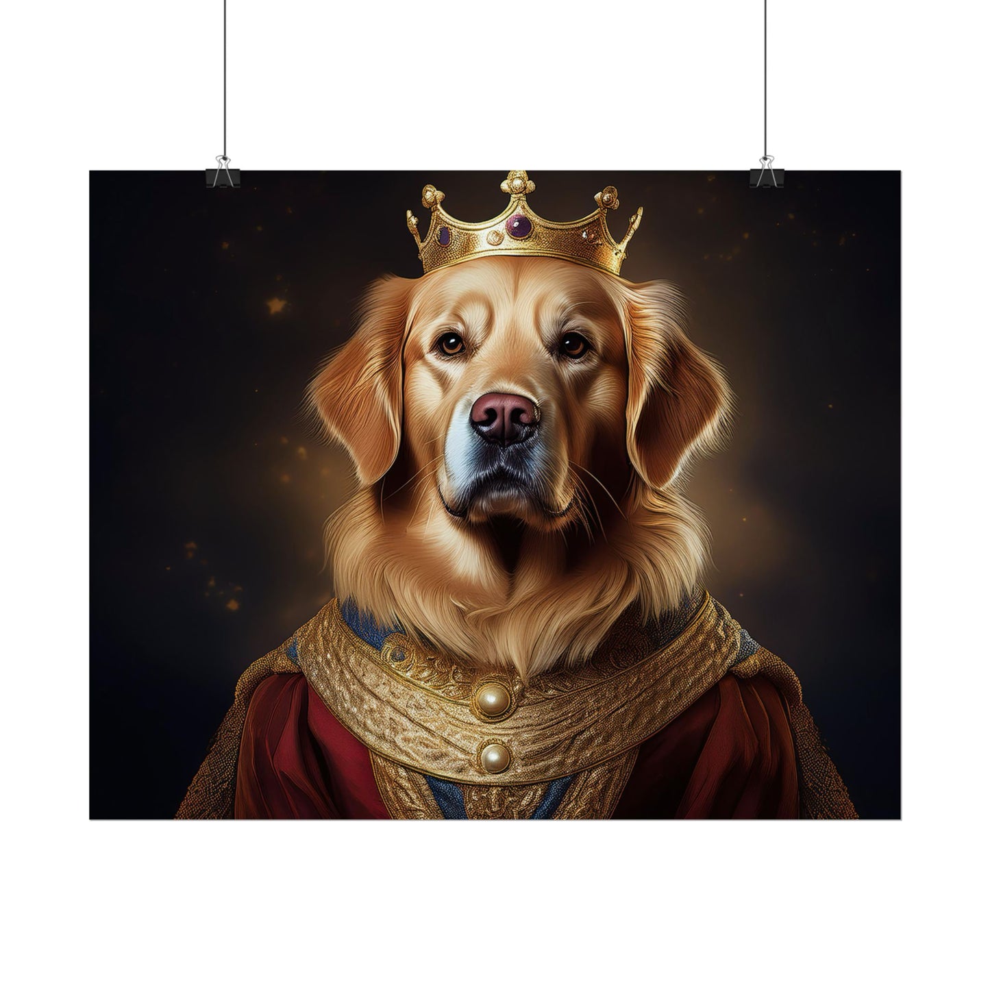 Golden Retriever Renaissance Dog Portrait  Art Print, Wall Decor Gift, Animal Lover Home Decor, Dog Wall Art