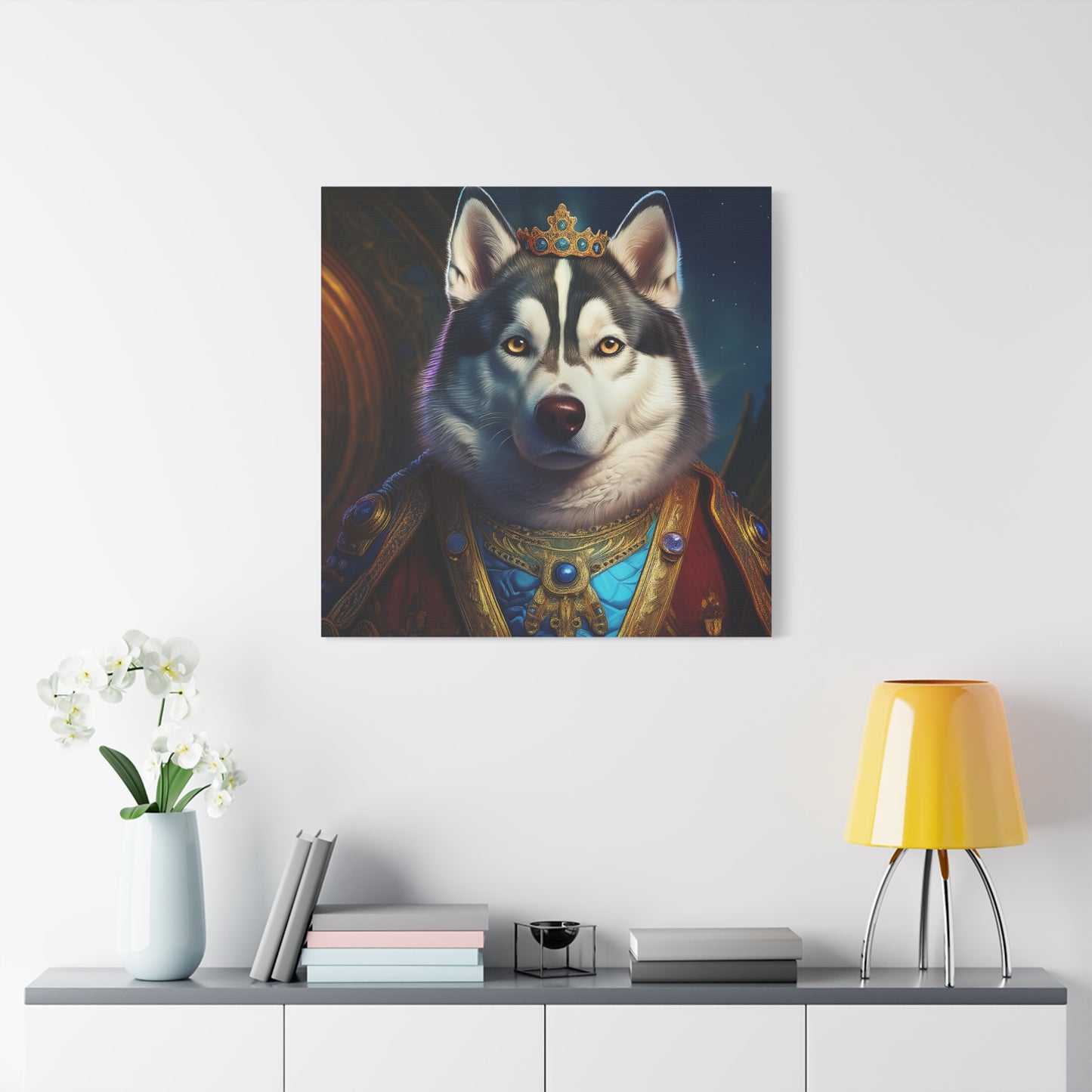 Siberian Husky Renaissance Pet Portrait on Canvas, wall art, wall print, dog portrait, dog art