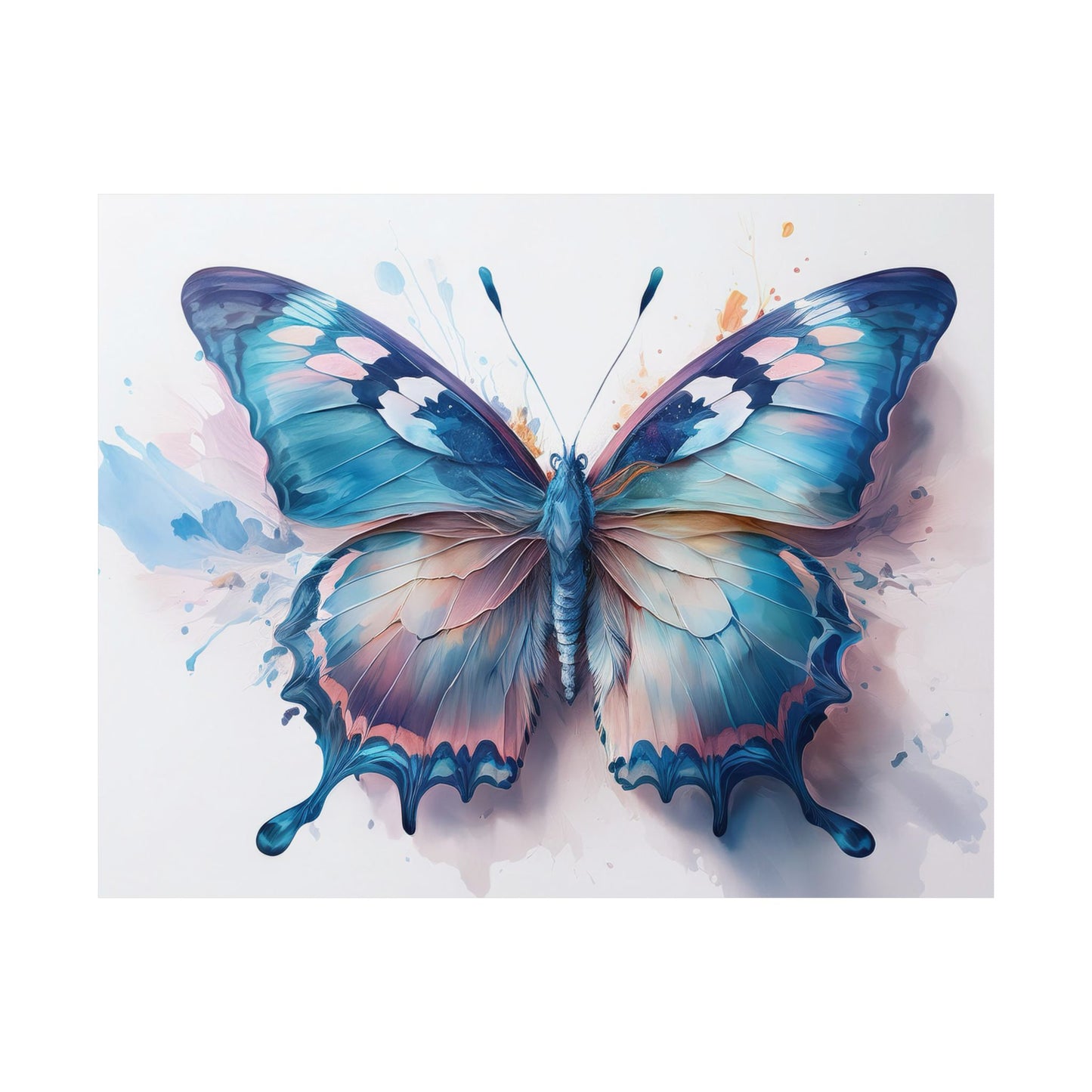Teal, Blue & Pink Butterfly Alcohol Ink Wall Art |  Butterfly wall art | Wall Art | Wall Print