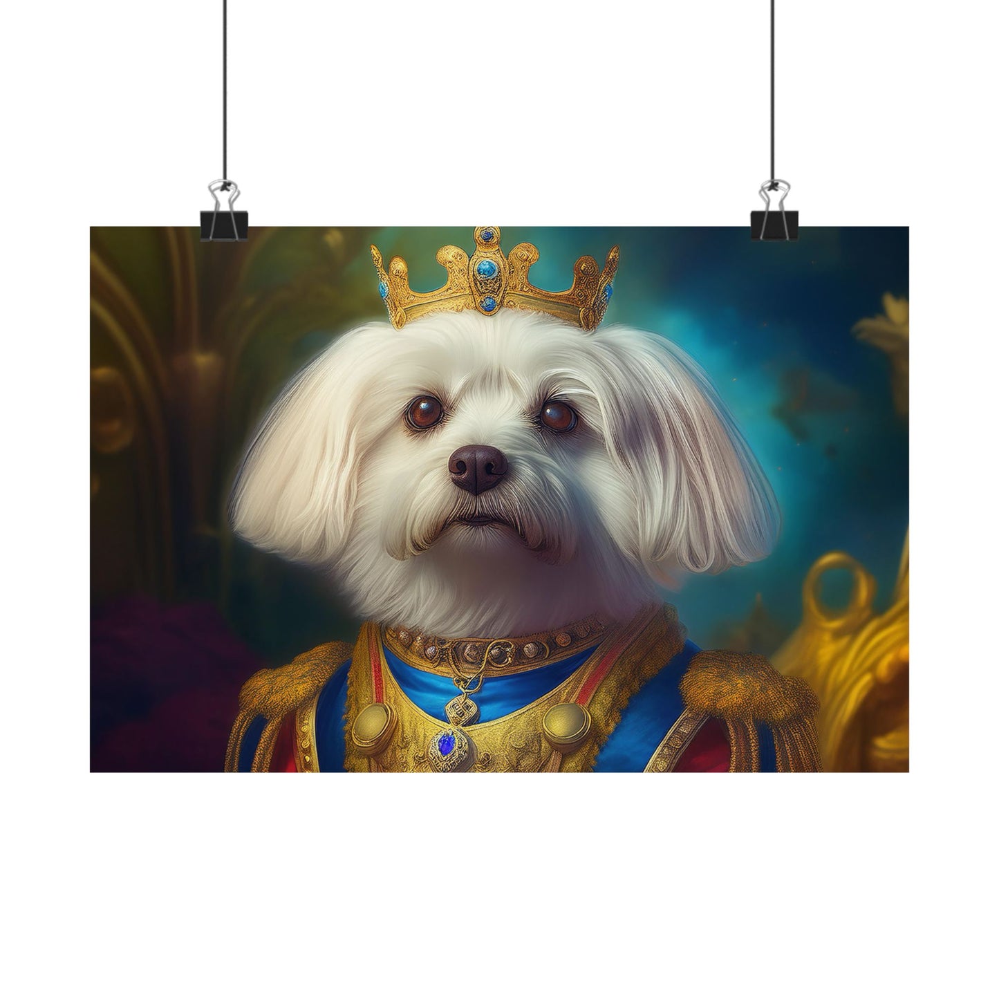 Maltese Renaissance Dog Portrait Wall Print | Art Print | Wall Decor | Dog Wall Art