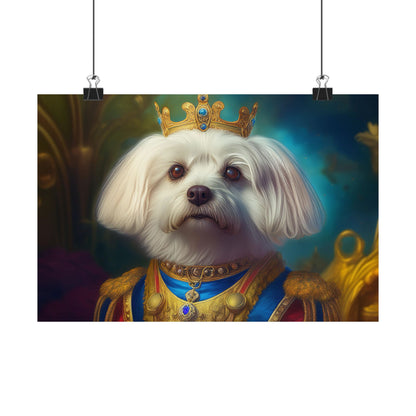 Maltese Renaissance Dog Portrait Wall Print | Art Print | Wall Decor | Dog Wall Art